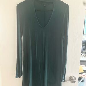 Express Deep Green V-Neck Top